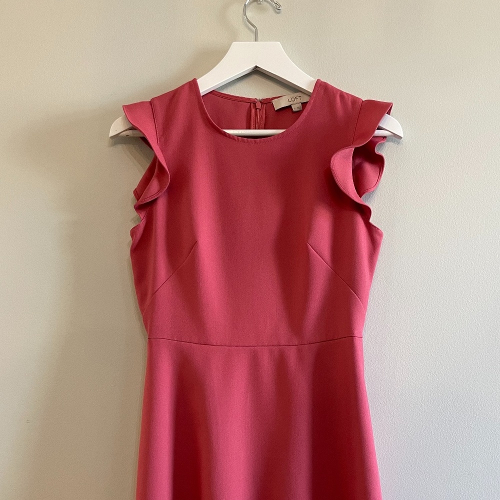 LOFT Ruffle Sleeve A Line dress